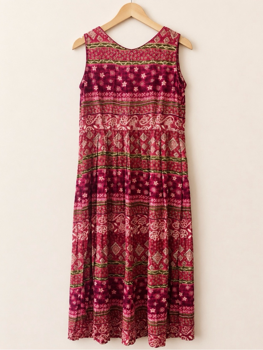 Vintage St. Michael Marks & Spencer Berry Boho Button-Front Maxi Dress Large - Picture 3 of 10